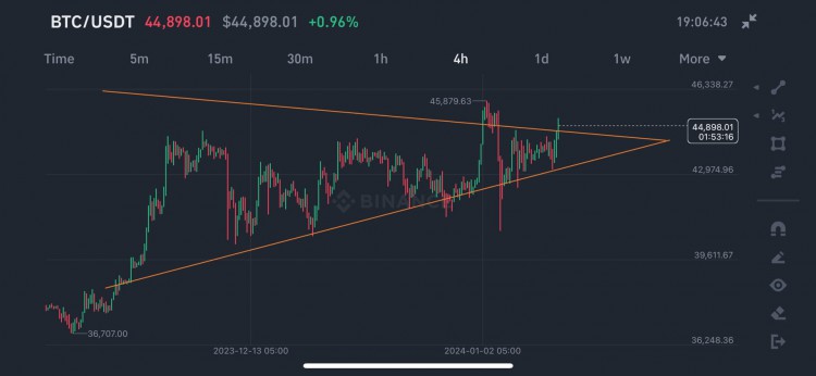 比特幣主導地位提高，機構操縱行為正常，山寨幣受破壞。BTC趨勢看漲，目標50,000美元。
