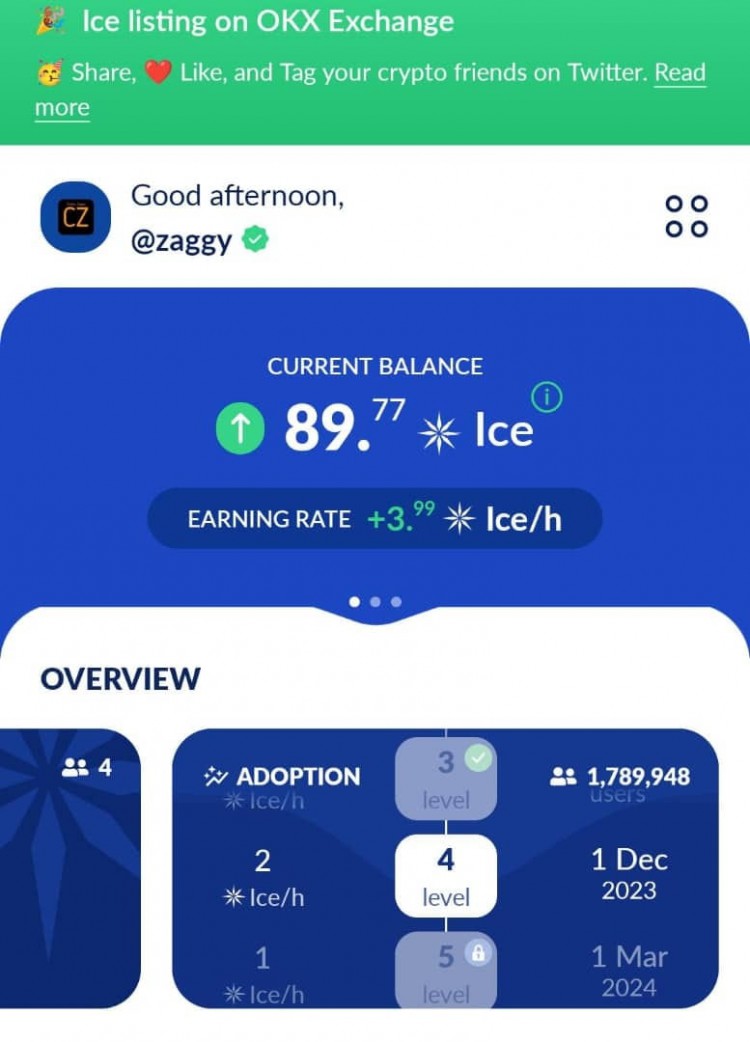 Ice Network Token上市！JUST MINE，免投資，隻需下載應用程序，驗證KYC，點