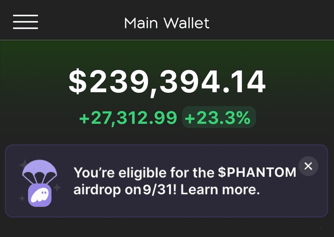 錯失空投，今日賺8,000-12,000美元！PHANTOM是下一個！趕緊行動，別讓機會溜走。