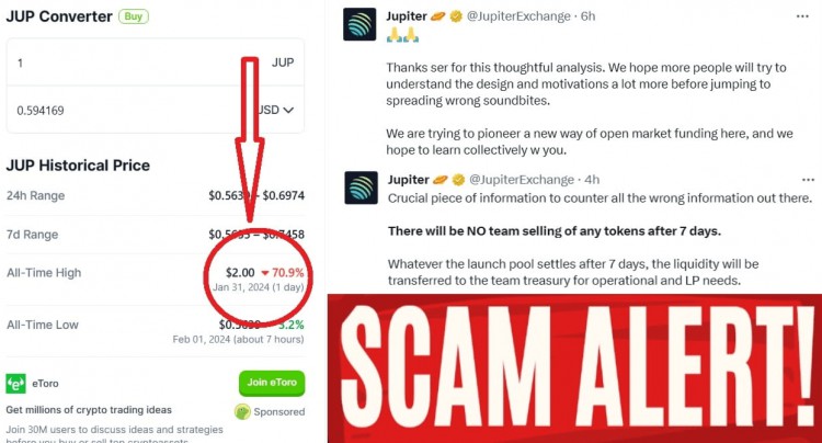 JUP 詐騙警報 重點上幣熱潮 JUP在幣安交易前先在眾多交易所和平臺上市 利用幣安倒數進行炒作