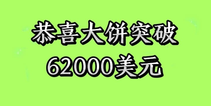 比特幣再次達(dá)到62000美元